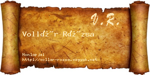 Vollár Rózsa névjegykártya